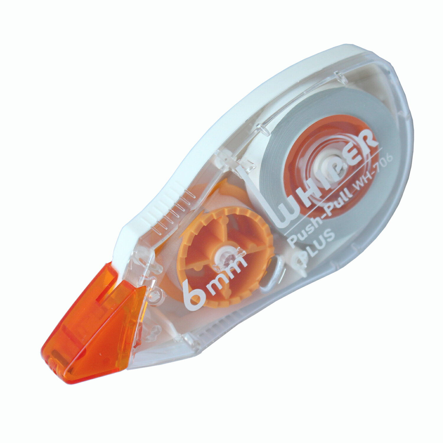 【PLUS】 修正テープ ホワイパー プッシュプル 6mm幅 (12m) オレンジ WH-706(49963) プラス