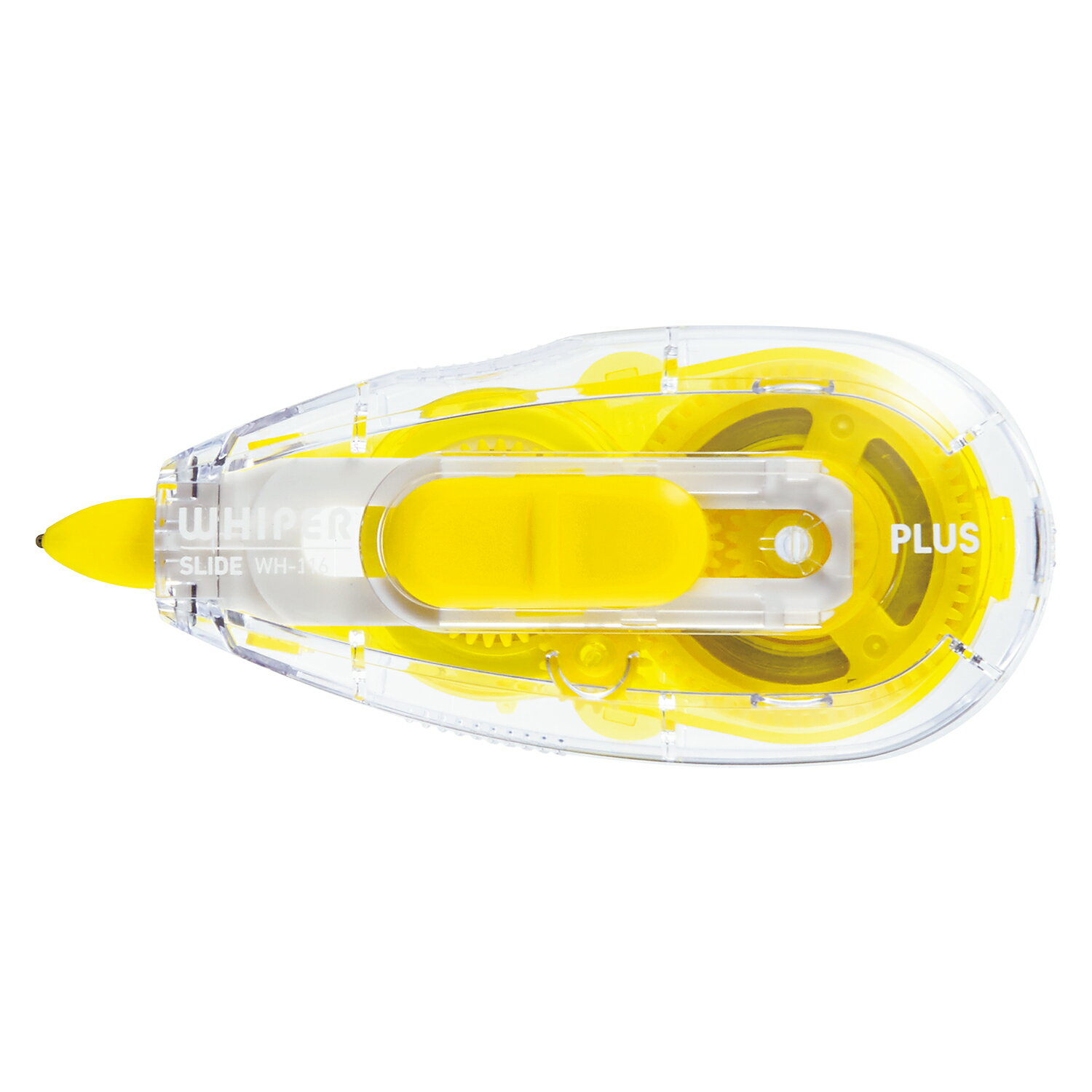 ◆使いやすいスライド式の修正テープ。スライドレバーでヘッドが収納できるキャップレス構造なので、片手でサッと使えて効率的です。◆テープ巻き取り機構でテープのたるみをラクラク解消！いつもテープがピンと張った状態できれいに修正できます。◆再筆記性時にテープを削りにくい新テープを採用。ストレス無くきれいに上書きできます。◆ミニローラーヘッド採用でなめらかな使い心地。ヘラ式に比べてテープの引きが軽くなめらかです。◆「引いて」1行、「押して」1文字。消したい部分を確認しながら修正できるので、細かい所もきれいに修正できます。◆テープ交換もワンタッチ式で簡単便利。捨てる部分を最小限に配慮し、ヘッドと機構部分を本体に残した交換方法です。◆※ホワイパースライド専用交換テープは、どの幅でも詰め替えることができます。