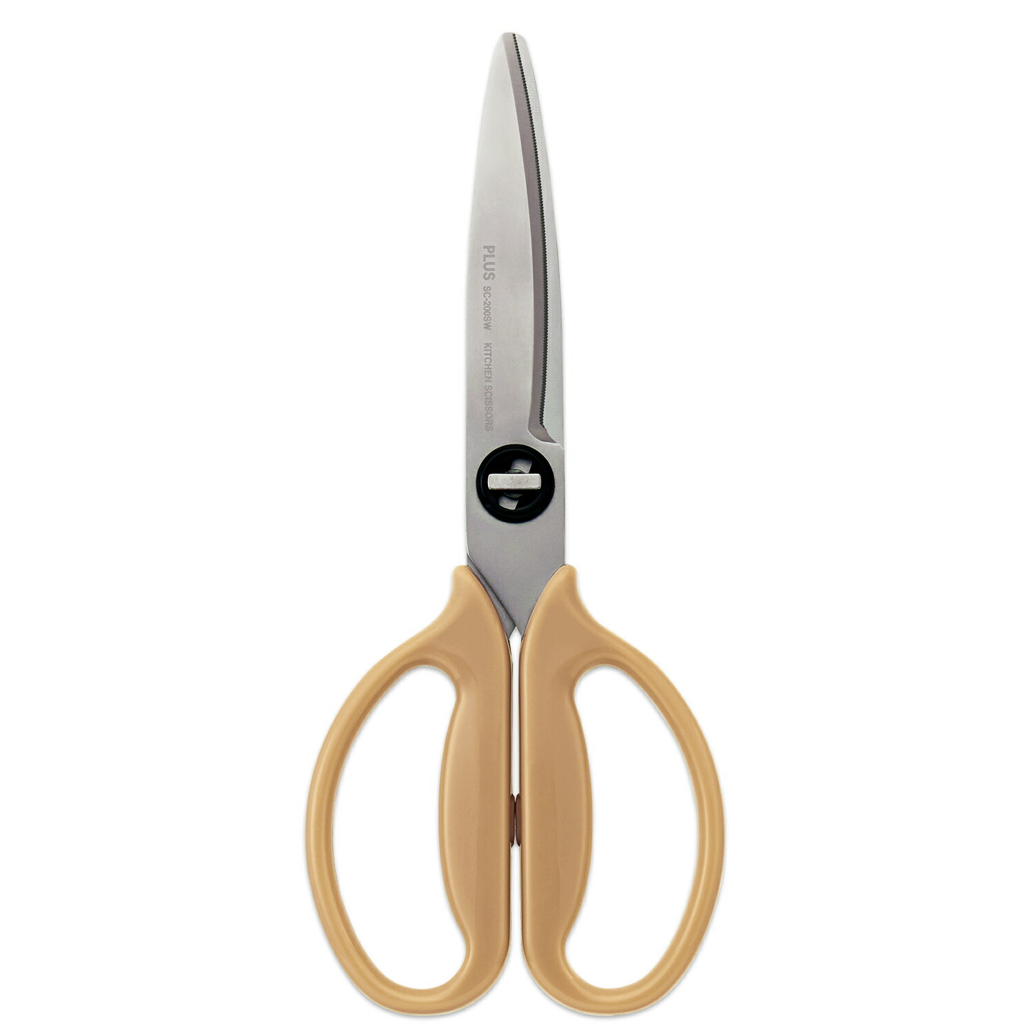 【PLUS】 はさみ フィットカットカーブ 料理はさみ アウトドアパッケージ サンドベージュ SC-200SW-O(35679) プラス