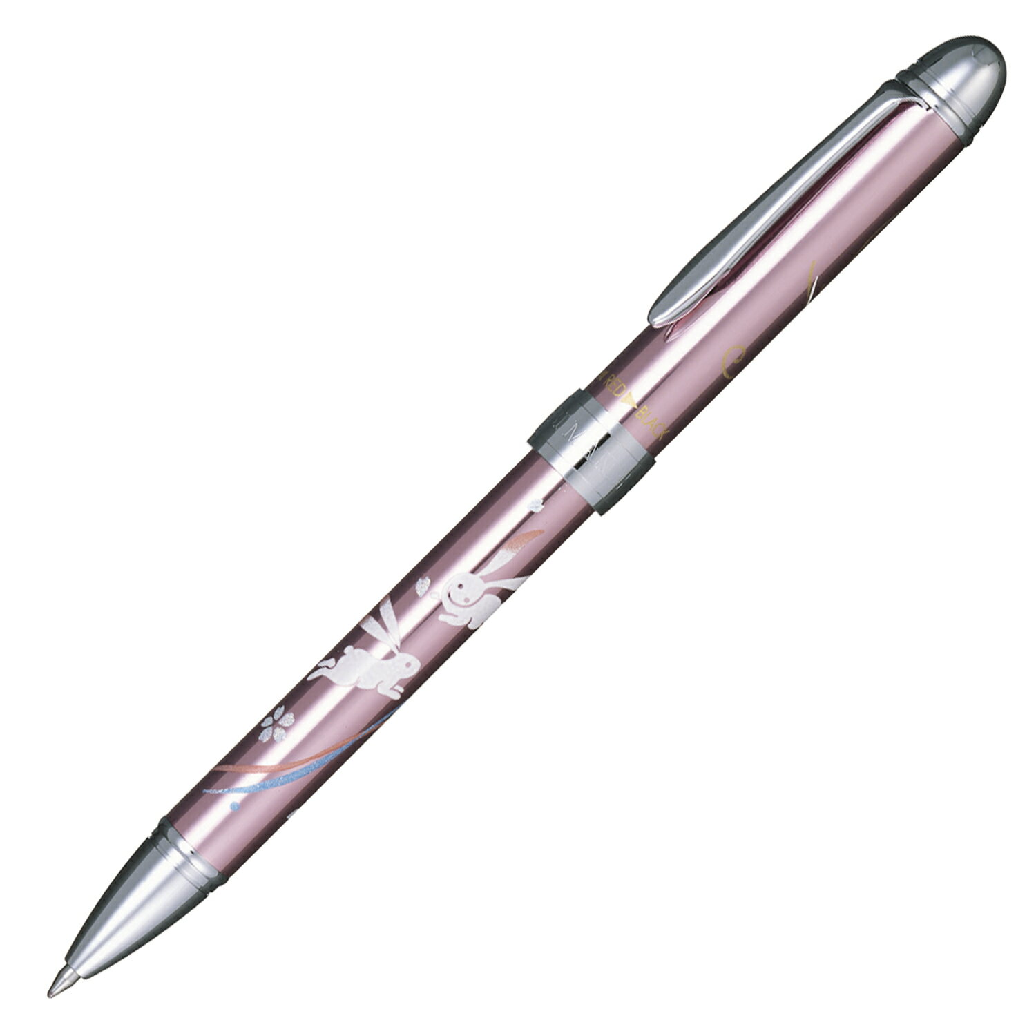 蒔絵の美しい模様を現代技術で再現した優美蒔絵　★　用途に合わせた使い分けに便利！　★1本で3機能　★黒・赤ボールペンと0.5mmシャープペンシルの3機能を内蔵、1本で3役こなす多機能ペン。　★普段使いはもちろん、贈り物にもオススメです。芯(黒・赤)★油性0.7mm ★ シャープ芯0.5mm/アルミ/メタリック・印刷蒔絵