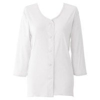 婦人用7分袖ボタン付インナー　M　ホワイト