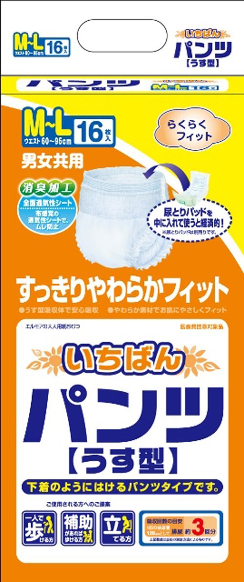 いちばんパンツ うす型M-L 16枚 452771 カミ商事