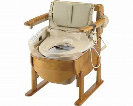 【送料無料】木製トイレきらく洗浄トイレ肘掛跳ね上げ