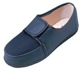 転倒予防グリップシューズ　つま先つき　ネイビー　室内履き　院内用　むくみ　柔らかい　リハビリ　入院　出産準備　履きやすい