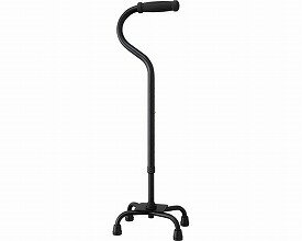 テイコブアルミ製4点杖 ブラック　【非課税】