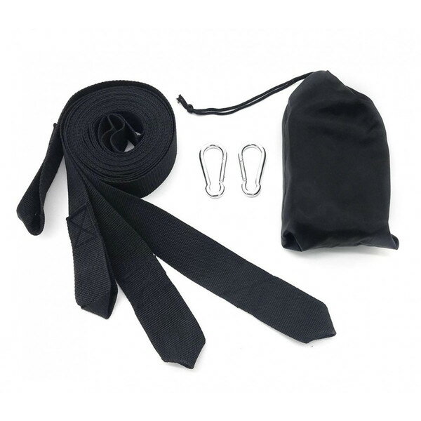 ハンモック固定用ベルト ロープ 2本セット 耐荷重量500kg カラビナフック 2本 収納袋付