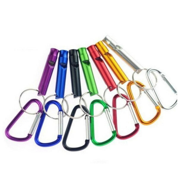 アルミ カラビナ ホイッスル 徳用5個セット 笛 緊急用 登山 防犯 レスキュー 災害