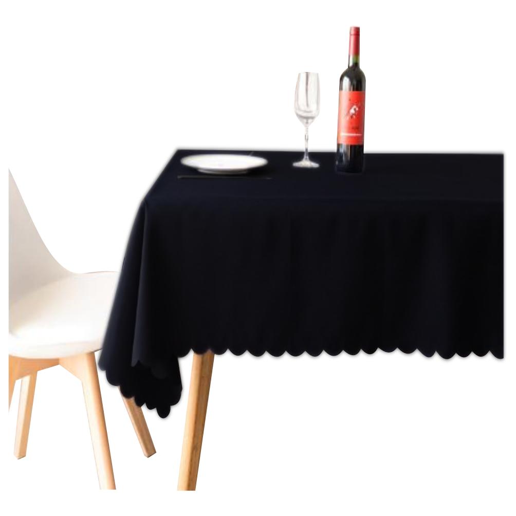 テーブルクロス 無地 ブラック 135x180cm