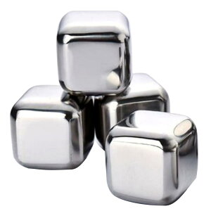 溶けない氷 ステンレス 氷 アイス キューブ 専用の保存箱付き 4個セット