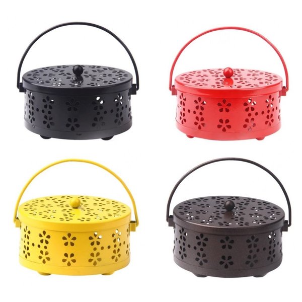 蚊取り線香入れ おしゃれ 持ち運び 鉄製 アウトドア インテリア ブラック/ レッド/ イエロー/ ブラウン通販格安セール情報 楽天 通販