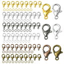 カニカン 金具 12mm 50個 丸カン 150個 セット アクセサリー金具 ブレスレット ネックレス キーホルダー 留め具 DIY アクセサリークラフト
