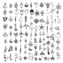 チャーム パーツ ペンダントトップ アクセサリーパーツ 100個入り シルバー DIY 手作りアクセサリー