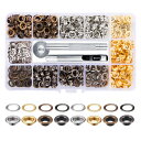 ハトメ 5mm 両面ハトメ 穴あけ 打ち具 セット 4色 400組入り レザークラフト 底鋲 打ち具 手芸 DIY パーツ