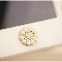 ホームボタン iphoneケース デコ　ビーズパール アイフォン真珠