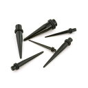 ピアス 拡張器 UVアクリル エキスパンダー 6本セット ブラックセット 8G(3mm)〜00G(10mm)