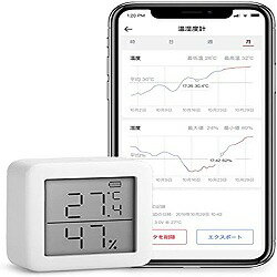 温湿度計 デジタル スマート家電 高精度 スイス製センサー スマホで温度湿度管理 アラーム付き グラフ記録 アレクサ Google home HomePod IFTTT ハブ必要