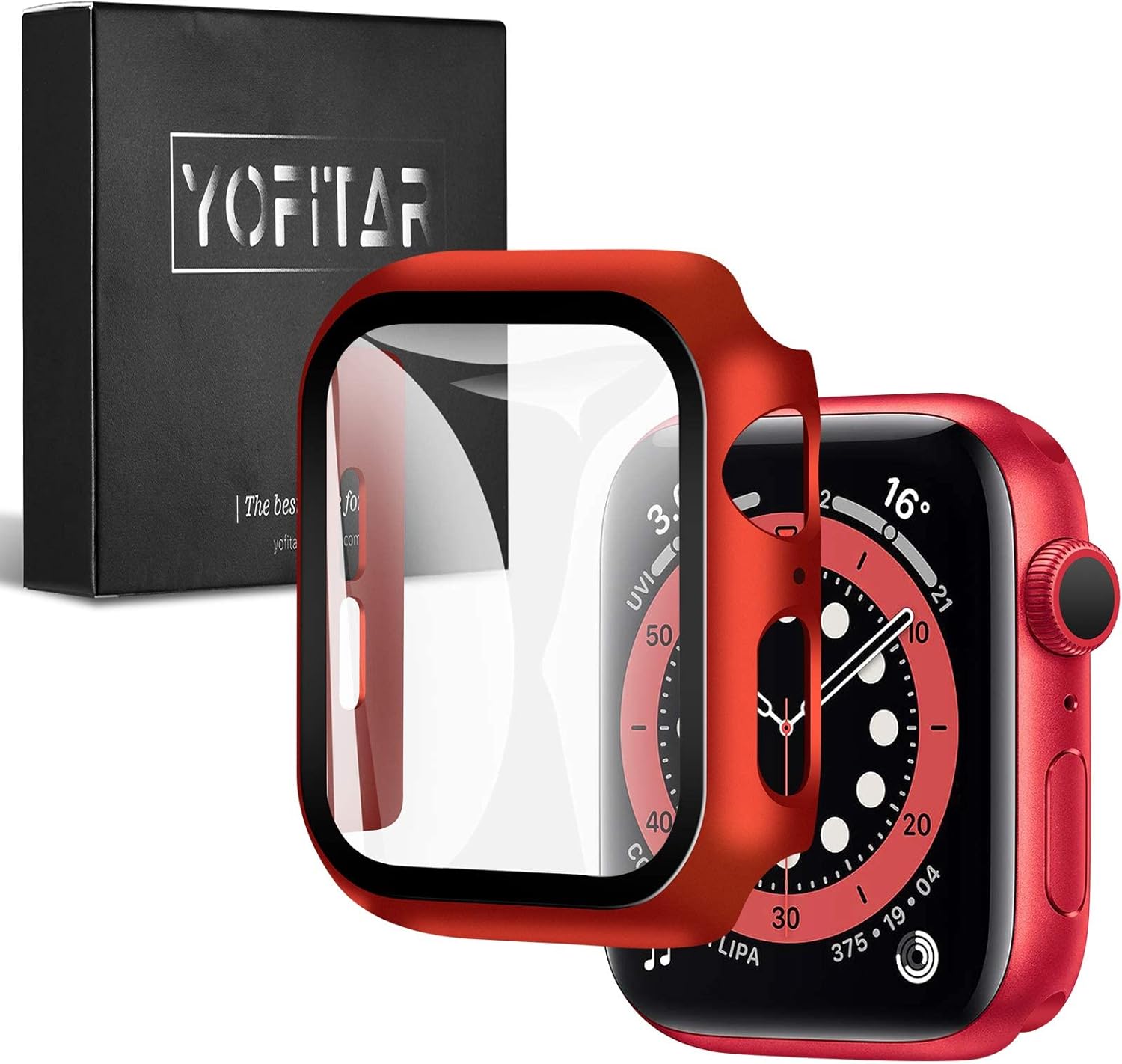 【5/16までクーポン配布】+【ポイント12倍】倍Apple Watch 用 ケース seriesSE2/6/SE/5/4 44mm アップルウォッチ保護カバー ガラスフィルム 一体型 PC素材 全面保護 超薄型 装着簡単 耐衝撃 高透過率 指紋防止 傷防止 (seriesSE2/6/5/SE/6 44mm,レッド)