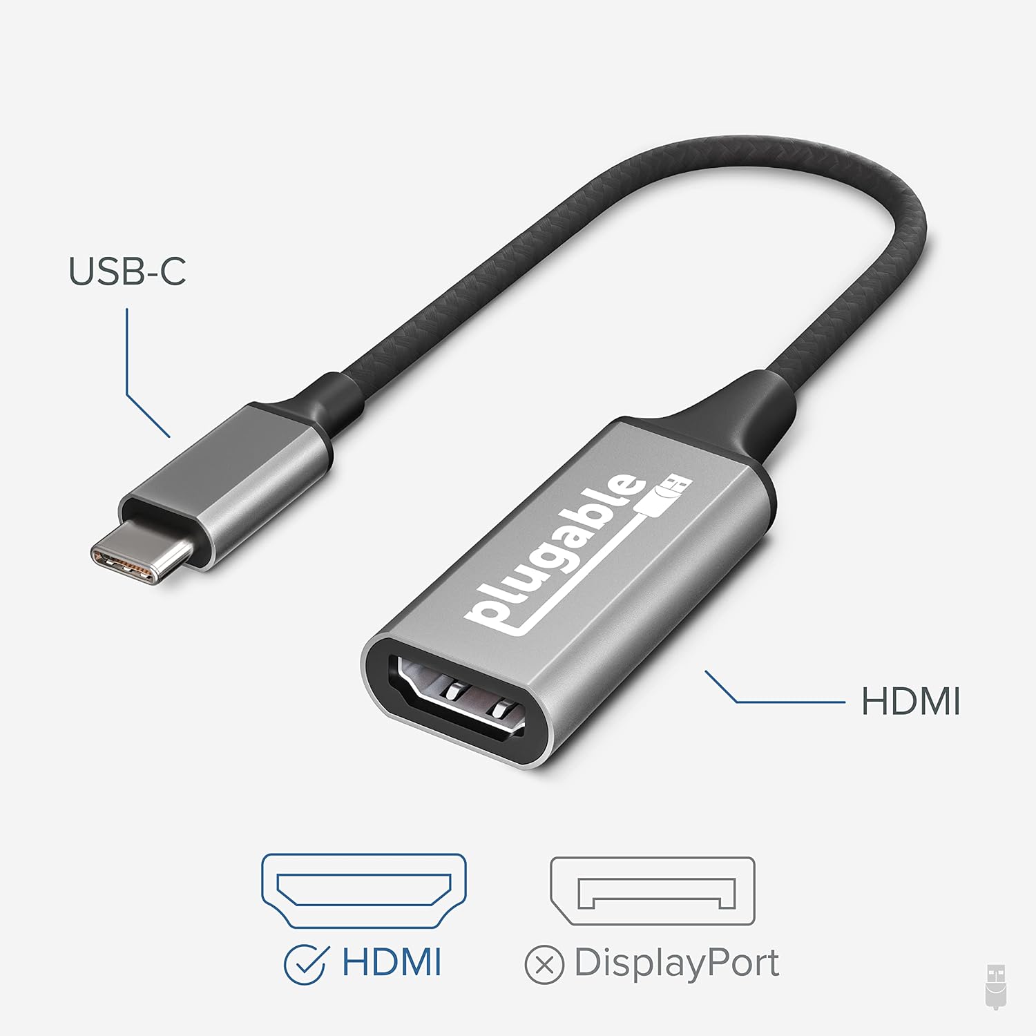 USBC - HDMI 2.0 変換アダプター、2018 iPad Pro、2018 MacBook Air、2018/2017 MacBook Pro、Surface Book 2、その他の USB-C または Thunderbolt 3 ポート搭載システム用