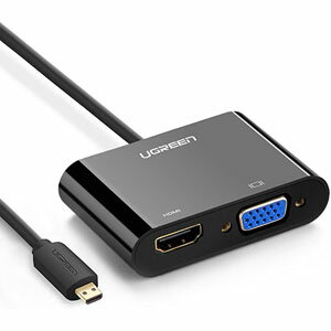 Micro HDMI to VGA HDMI 変換アダプタ 1080p 4Kx2K 3.5mm 音声出力 金メッキ Micro USB給電可能 パソコン PC 接続 配線 ハイビジョン 安定