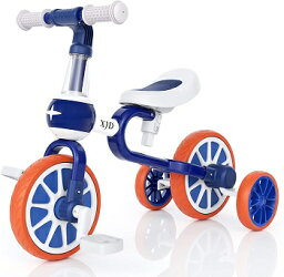 三輪車 二輪車 子供 幼児用 自転車 バランスバイク 3in1 キッズバイク 1〜5歳向け 多機能 ペダルなし自転車 ランニングバイク 変身バイク 軽量 ノーパンクタイヤ サドル調整可能 ブルー