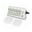 【クーポン有】充電池+充電器セット 8スロット 単三電池 2800mAh*8 セット