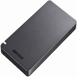 BUFFALO USB3.2Gen2 ポータブルSSD 240GB 名刺サイズ 読込速度530MB/s 日本製 耐衝撃・コネクター保護機構 ブラック SSD-PGM240U3-B/N