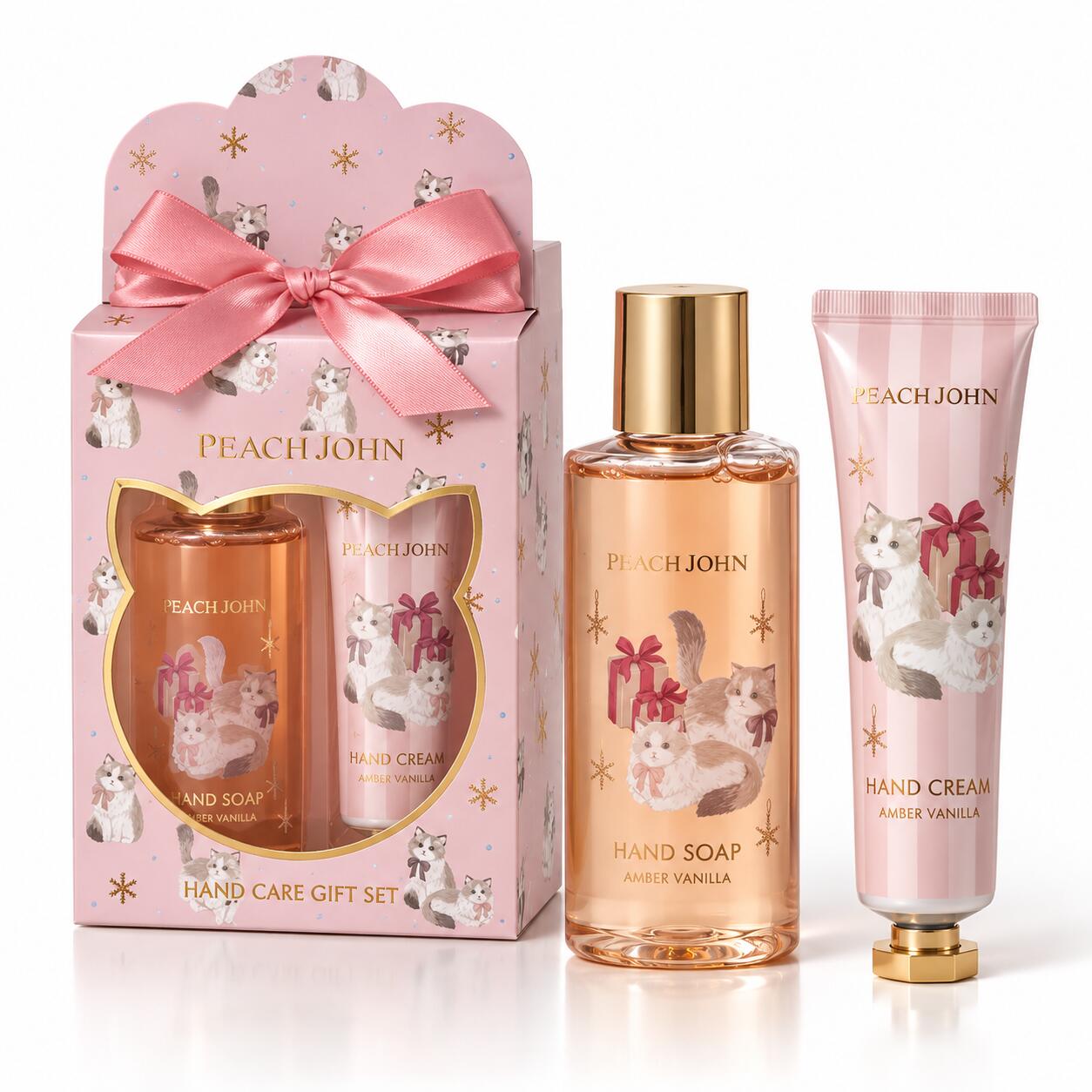 【アンバーバニラ・ハンドケアギフトセット】ピーチ・ジョン ビューティー(PEACH JOHN BEAUTY) ハンドケアギフトセット　クリスマスコフレ ホリデーコフレ ホリデーギフト 2026クリスマス クリスマスプレゼント コフレ
