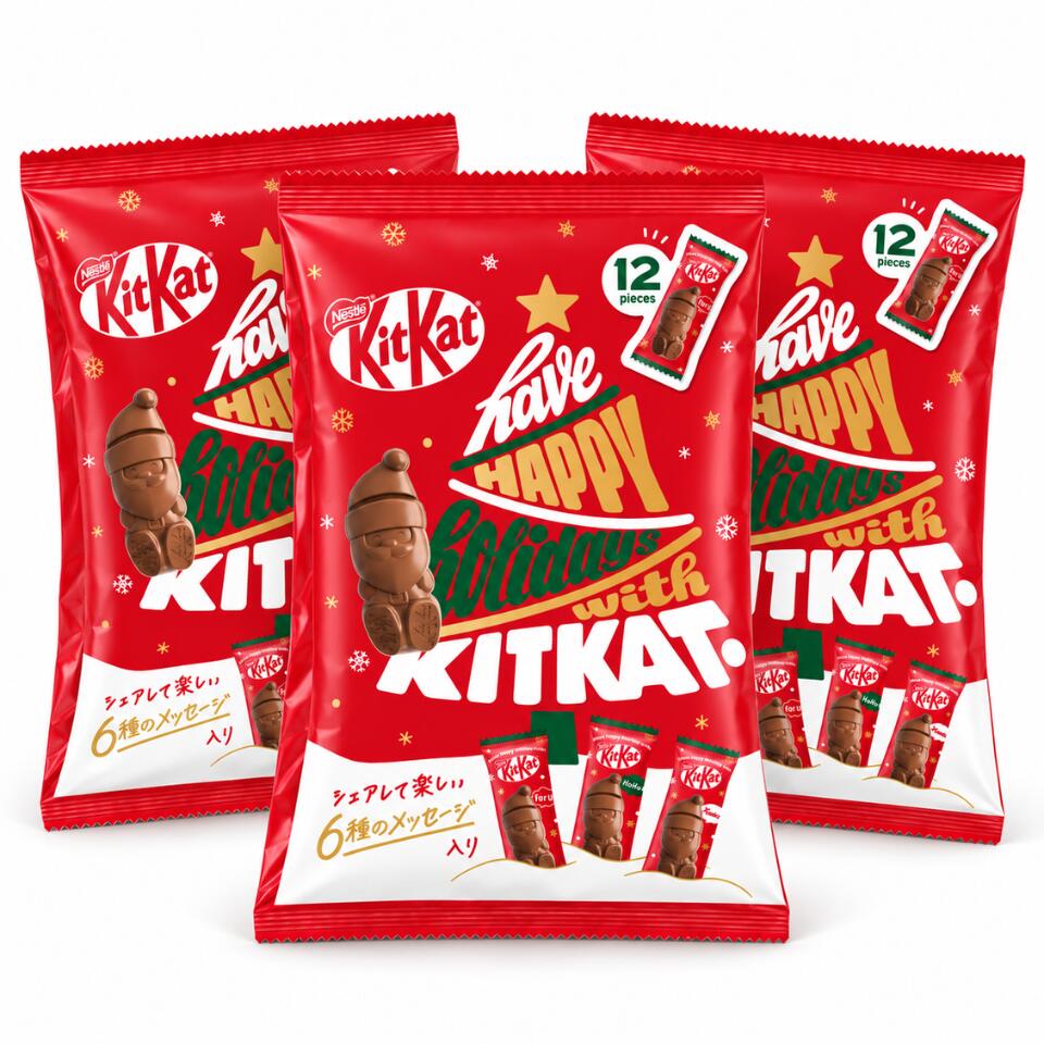 予約：11月4日発売 『3袋セット』【 キットカット ホリデイサンタ 12個入り 】キットカット クリスマス 限定 お菓子 入手困難　お土産　プレゼント　ASMR クリスマス クリスマスプレゼント 彼氏 彼女 友達 誕生日 ホリデーコレクション クリスマスコフレ
