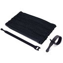 再利用可能な結束バンド50本, ケーブルストラップ, Trilancer 20 x 1.2cm マジック式の電線コード収納バンド, 自宅、オフ ィス、データセンター向け(黒)