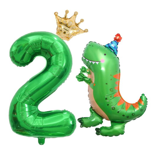 Lausatek 誕生日 バルーン 数字2 2歳 風船 恐竜 大きい ナンバー セット 飾り付け 王冠 誕生日 男の子 子ども ファーストバースデー グリーン Lausatek 誕生日 バルーン 数字2 2歳 風船 恐竜 大きい ナンバー セット 飾り付け 王冠 誕生日 男の子 子ども ファーストバースデー グリーン