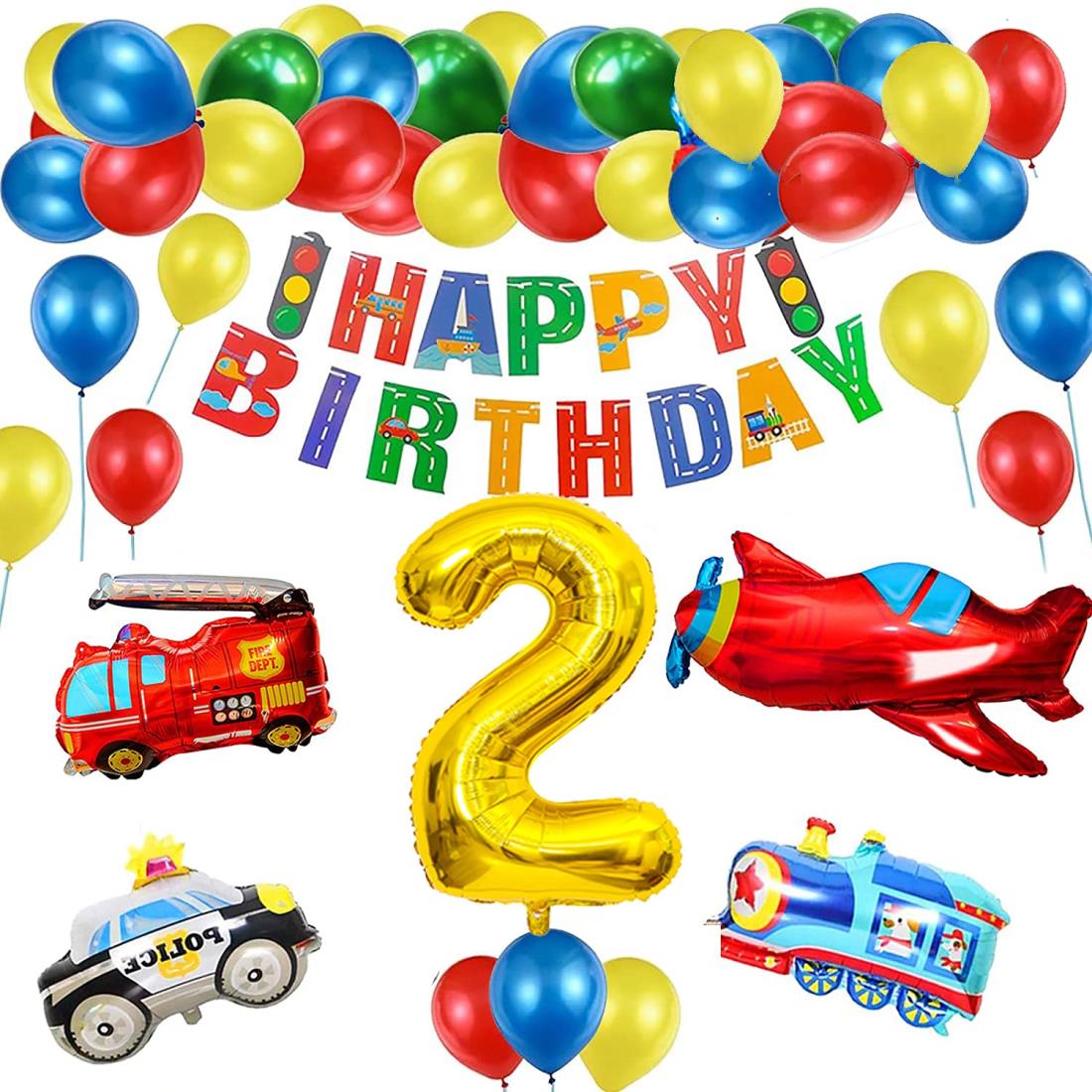 誕生日 飾り付け 数字 バルーン 男の子 誕生日 バルーン 車 バースデー 飾り Happy Birthday 風船 装飾..