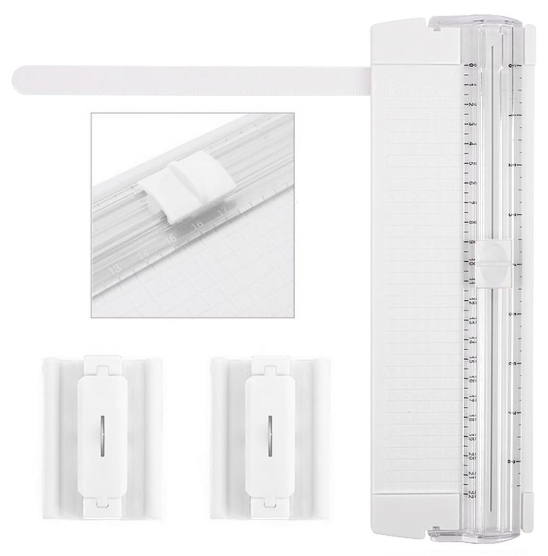 ペーパーカッター 裁断機 小型 2個替え刃付き A4 対応 スライドカッター 双方向 厚紙 写真 コーピー用..