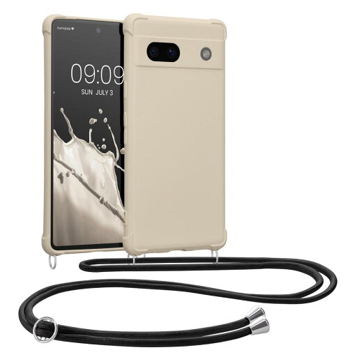 kwmobile スマホショルダー Google Pixel 7a対応 ケース - TPU カバー 肩掛け ストラップ付き クリーム kwmobile スマホショルダー Google Pixel 7a対応 ケース - TPU カバー 肩掛け ストラップ付き クリーム