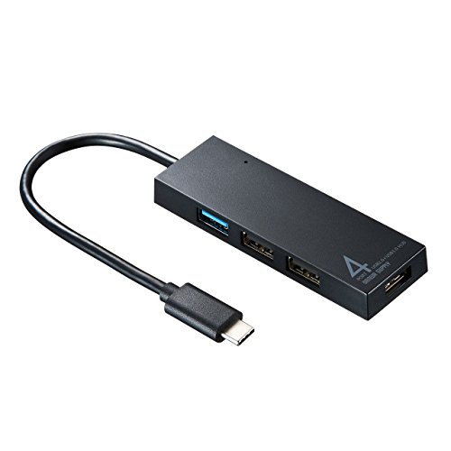 サンワサプライ USB Type-C コンボハブ(4ポート) ブラック USB-3TCH7BK