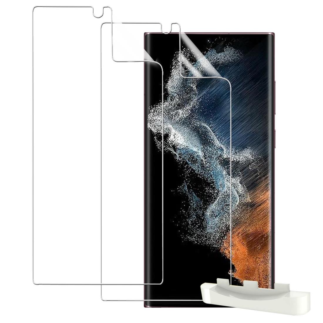 iXinQu Samsung Galaxy S22 Ultra/ S23 Ultra 専用 フィルム 2枚 ャラクシーS22ウルトラ 保護フィルム ケースに干渉しない 全面 保護 シート SCG14 SC-52C TPU 対応 フィルム 自動修復 指紋認証対応 ぎゃらくしーS23 Ultra用 液晶保護 ガイド枠付き