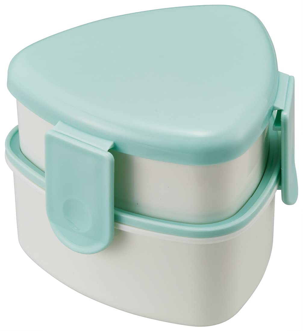 スケーター (skater) 三角 おにぎり用 ランチボックス 2段 500ml フォーク付 グリーン 日本製 ONWT1-A