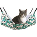 猫ハンモック 吊り下げベッド ネコ 猫用ベッド ゲージ用 キャットハンモック 小動 物用ペット ねこ寝床 マット 昼寝 冬夏両用 ひも調節可能 耐荷重10KG ...