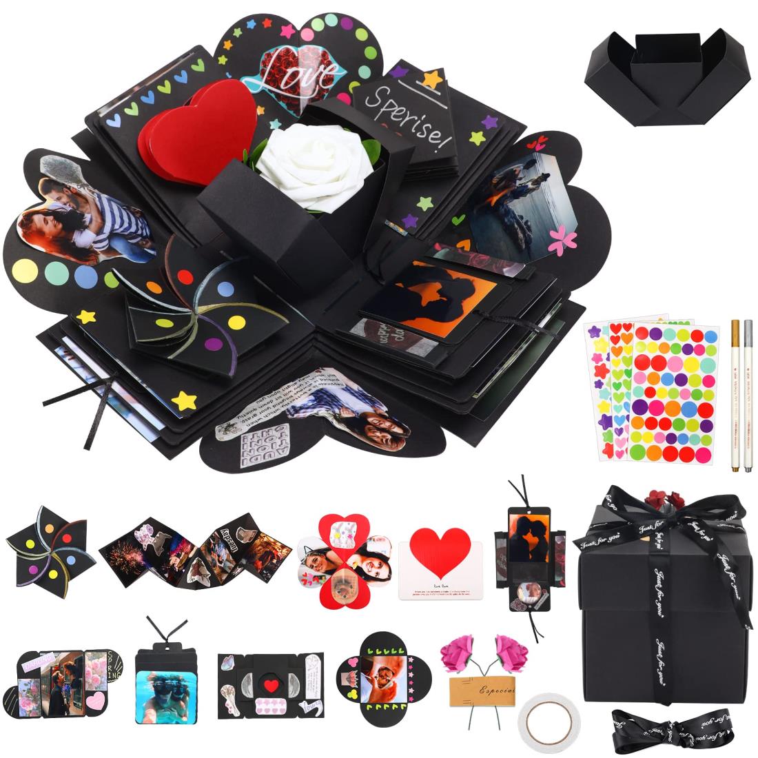 JANLOFO サプライズボックス プレゼントボックス サプライズ 爆発ボックス アル バム DIY バレンタイン ク リ ス マ ス プレゼント 誕生日 記念...