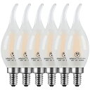 Zohadtak LED エジソン電球 シャンデリア電球 60W形相当 720lm E12 6W 復古電球 磨りガラスの材質 調光器非対応 2700K 電球色 ...