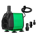 水中ポンプ 24W 吐出量3000L/H 調整可能 最大揚程3M 2M 電源コード付き 静音設計 IPX8防水仕様 循環ポンプ 給水・排水ポンプ 水族館給水 水...