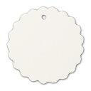 LWR CRAFTS工芸ジュート絡みつく30メートルと100ハングタグスカラップラウンド(5cm、白)