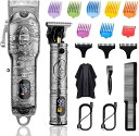 バリカン Soonsell 電動バリカンセット ヘアカッター ヒゲトリマー 散髪用コードレス 精密彫刻 T字 低騒音 充電と注油提示 防水 USB充電 メンズ ...