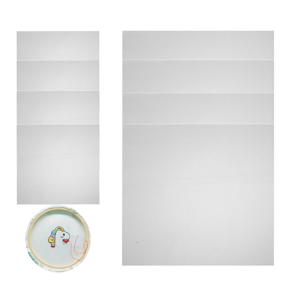 MOCOXYKLXY 刺しゅう用水溶性シート 8本セット手縫い ミシン 刺繍 透明 転写膜 刺しゅうDIY 手芸用品 ミシン 下絵シート 使いやすい (4枚 50*50cm)(4枚 25*25cm)