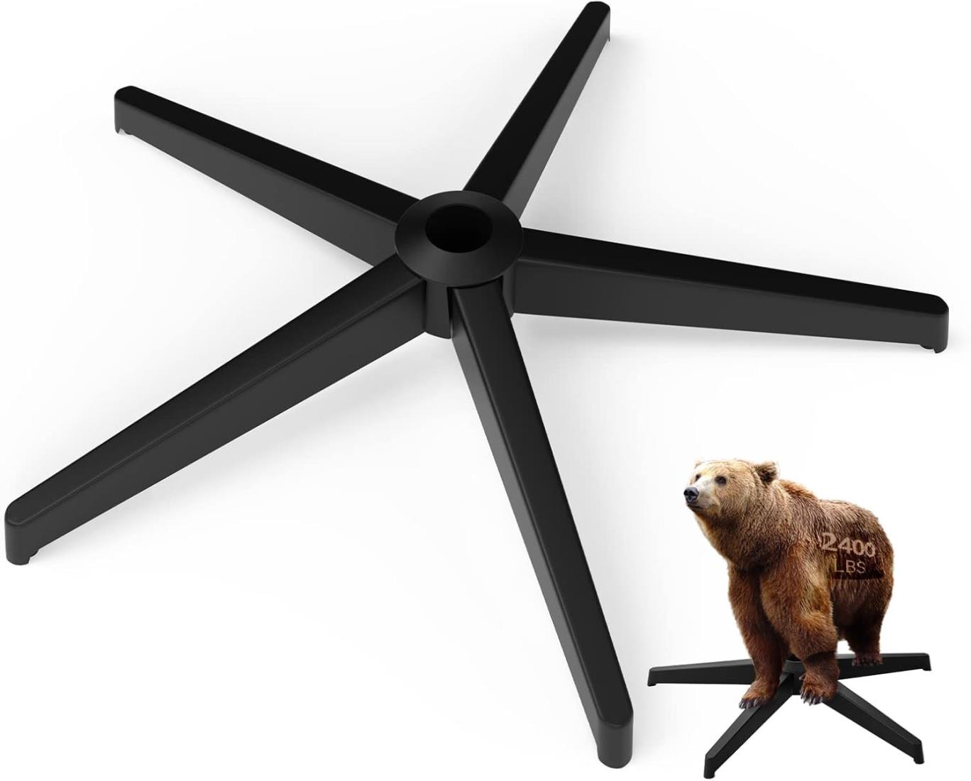 Sytopia 高耐久性 28 インチ高耐荷重合金鋼製ベースチェア交換用アクセサリー、オフ ィスチェアやゲー..