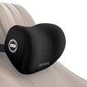 DEELI 車用ヘッドレスト ネックパッド おしゃれなデザイン ヘッドレスト 1枚 ブラック 人間工学に基づいたデザイン 低反発 柔らかな質感 ネックピロー 通気性 痛くない 長距離運転/オフ ィスチェア/家庭用 (ヘッドレスト)