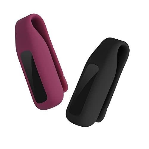 kwmobile 対応: Fitbit luxe 2x クリップホルダー - シリコン フィットネストラッカー クリップ