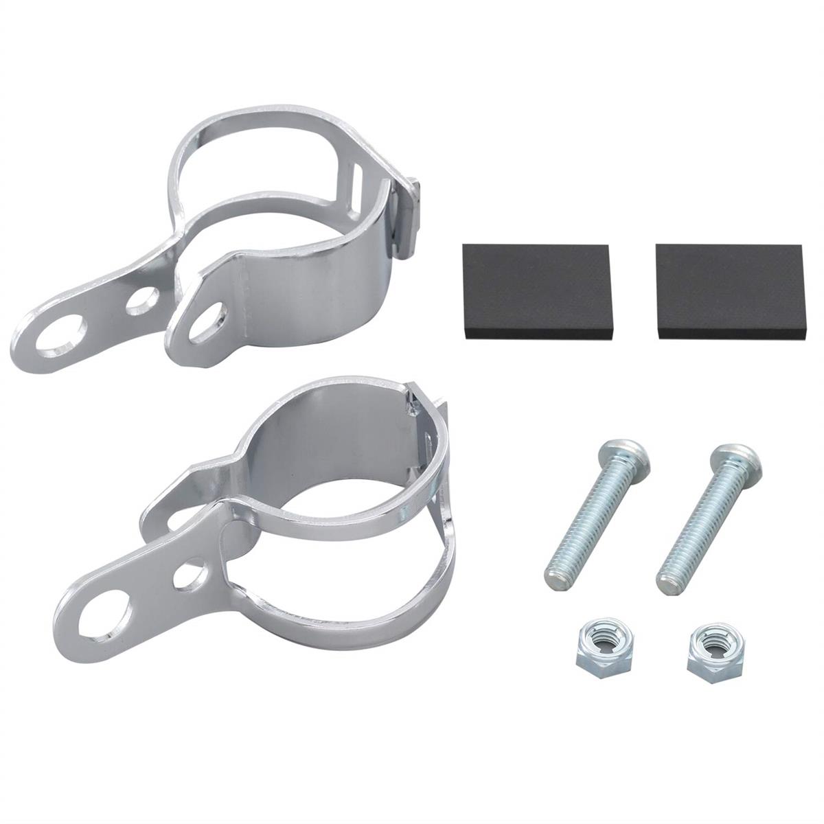 デイトナ(Daytona) バイク用 ウインカー取付 フォーククランプ 30~39mm クローム スチール製 2個 ウイ..