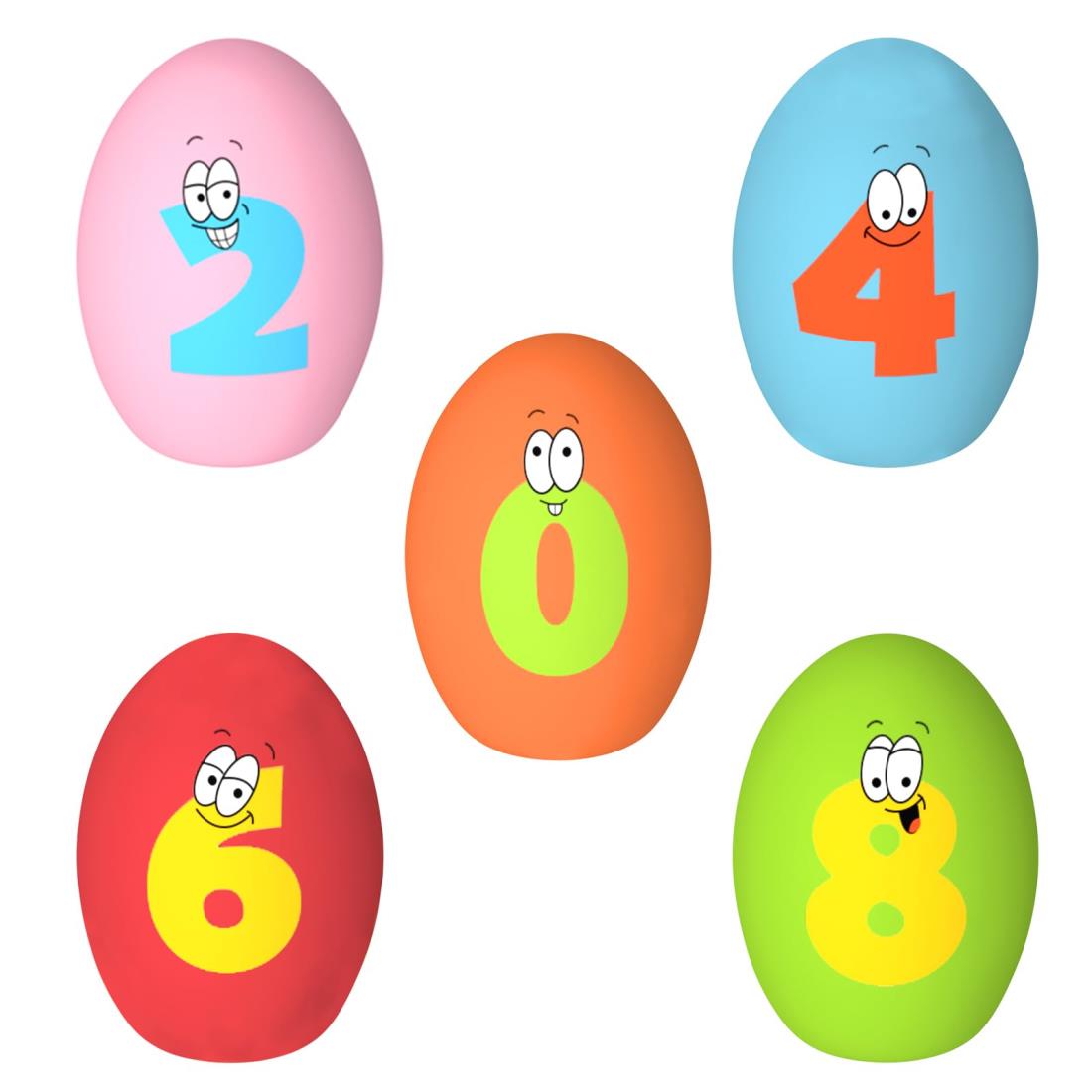 KrauzPet 犬 おもちゃ 音が鳴る 噛むおもちゃ 卵 【5点セット・数字・偶数】 可愛い柄 ストレス解消 運動不足解消 投げる玩具 頑丈 知育玩具 小型犬...