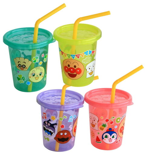 レック ポリプロピレン アンパンマン フタ付き ストローカップ S (180ml) 4個入 レック ポリプロピレン アンパンマン フタ付き ストローカップ S (180ml) 4個入