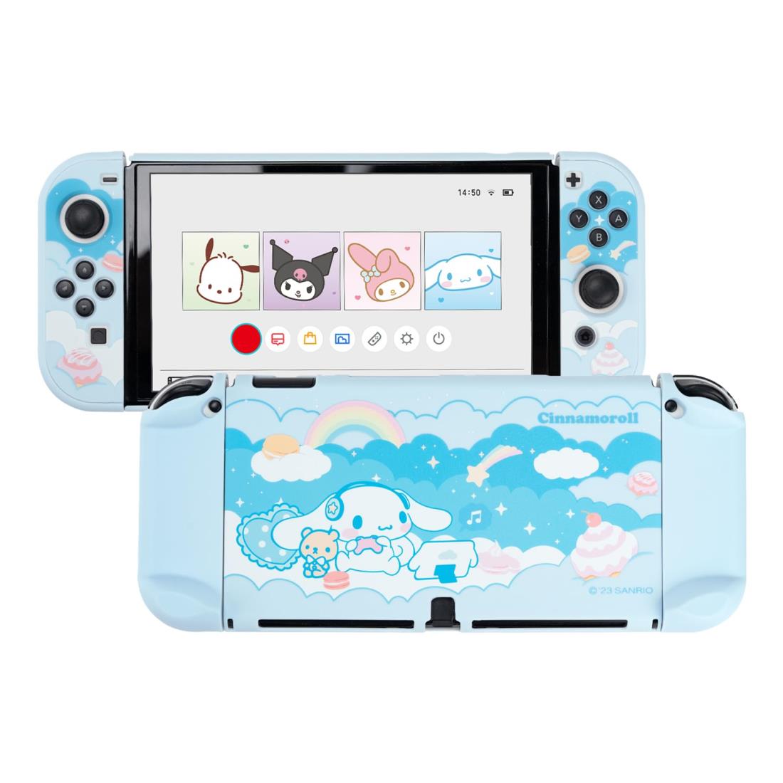 Kuitmor Switch OLEDカバー Swicth有機EL対応 カバー switch Oledカバー ニンテンドースイッチ有機EL対応 PC製 全面保護 薄型 傷防止 汚れ防止 耐衝撃 取り外し簡単 ゲームタイム ブルー